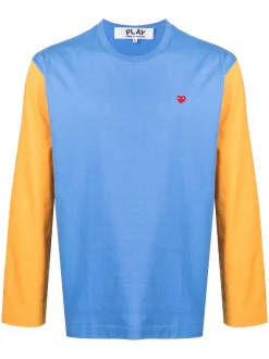 ( Nouvelle Collection ) Comme Des Garçons Play T-shirt Colour Block à Manches Longues Homme