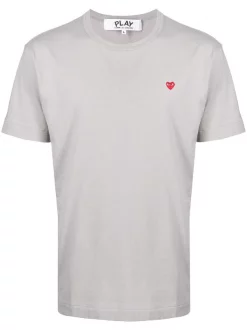 ( Nouvelle Collection ) Comme Des Garçons Play GREY T-shirt à Patch Cœur Homme