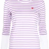 ( Nouvelle Collection ) Comme Des Garçons Play T-shirt Rayé à Manches Longues Femme -Comme Des Garçons Play Soldes Boutique 18066119 38485330 600
