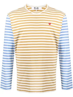 ( Nouvelle Collection ) Comme Des Garçons Play T-shirt Rayé à Manches Longues Homme