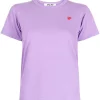( Nouvelle Collection ) Comme Des Garçons Play T-shirt à Patch Cœur PURPLE -Comme Des Garçons Play Soldes Boutique 18066133 38483626 600