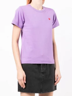 ( Nouvelle Collection ) Comme Des Garçons Play T-shirt à Patch Cœur PURPLE -Comme Des Garçons Play Soldes Boutique 18066133 38485350 600