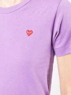 ( Nouvelle Collection ) Comme Des Garçons Play T-shirt à Patch Cœur PURPLE -Comme Des Garçons Play Soldes Boutique 18066133 38485352 600