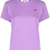 ( Nouvelle Collection ) Comme Des Garçons Play 4 PURPLE T-shirt En Coton à Logo Brodé Femme -Comme Des Garçons Play Soldes Boutique 18187661 38729757 600