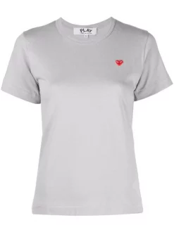 ( Nouvelle Collection ) Comme Des Garçons Play T-shirt En Coton à Logo Brodé 3 GREY