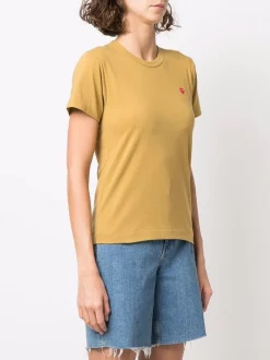 ( Nouvelle Collection ) Comme Des Garçons Play T-shirt En Coton à Logo Brodé Femme -Comme Des Garçons Play Soldes Boutique 18188610 38730762 600