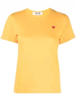 ( Nouvelle Collection ) Comme Des Garçons Play 2 T-shirt à Logo Brodé Femme