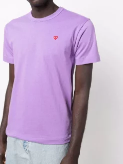( Nouvelle Collection ) Comme Des Garçons Play 4 PURPLE T-shirt à Patch Logo Homme -Comme Des Garçons Play Soldes Boutique 18188656 38723663 600