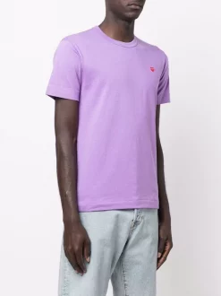 ( Nouvelle Collection ) Comme Des Garçons Play 4 PURPLE T-shirt à Patch Logo Homme -Comme Des Garçons Play Soldes Boutique 18188656 38725348 600