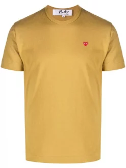 ( Nouvelle Collection ) Comme Des Garçons Play OLIVE T-shirt à Patch Logo Homme