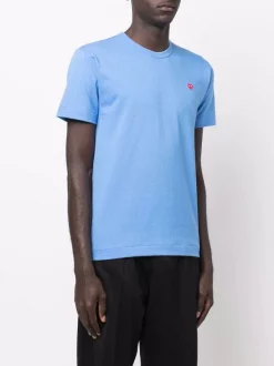 ( Nouvelle Collection ) Comme Des Garçons Play T-shirt à Patch Logo 1 BLUE -Comme Des Garçons Play Soldes Boutique 18188662 38723066 600