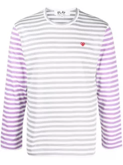 ( Nouvelle Collection ) Comme Des Garçons Play T-shirt à Détails Rayés Homme