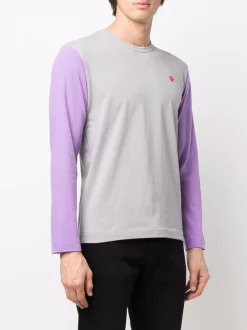 ( Nouvelle Collection ) Comme Des Garçons Play Grey T-shirt Colour Block à Logo Brodé Homme 9 ( Nouvelle Collection ) Comme Des Garçons Play Grey T-shirt Colour Block à Logo Brodé Homme -Comme Des Garçons Play Soldes Boutique 18191457 38731981 600