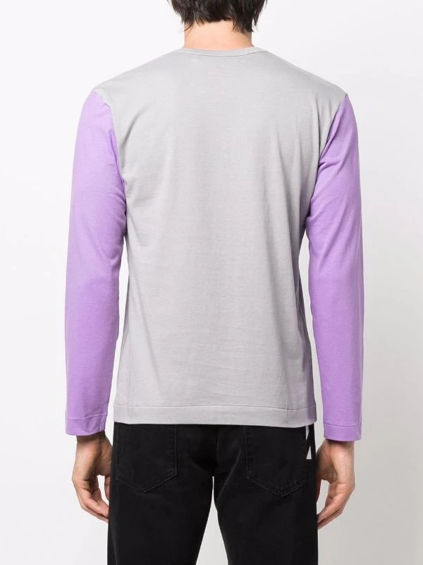 ( Nouvelle Collection ) Comme Des Garçons Play Grey T-shirt Colour Block à Logo Brodé Homme 6 ( Nouvelle Collection ) Comme Des Garçons Play Grey T-shirt Colour Block à Logo Brodé Homme – Image 4