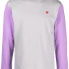 ( Nouvelle Collection ) Comme Des Garçons Play Grey T-shirt Colour Block à Logo Brodé Homme
