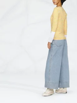 ( Nouvelle Collection ) Comme Des Garçons Play T-shirt Rayé à Manches Longues YELLOW/WHITE -Comme Des Garçons Play Soldes Boutique 18196497 39168186 600