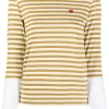 ( Nouvelle Collection ) Comme Des Garçons Play OLIVE/WHITE T-shirt Rayé à Manches Longues Femme