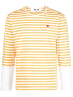 ( Nouvelle Collection ) Comme Des Garçons Play T-shirt à Logo Brodé Homme