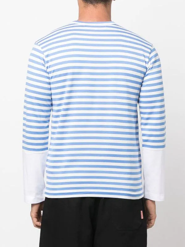 ( Nouvelle Collection ) Comme Des Garçons Play T-shirt à Logo Brodé BLUE/WHITE 6 ( Nouvelle Collection ) Comme Des Garçons Play T-shirt à Logo Brodé BLUE/WHITE – Image 4