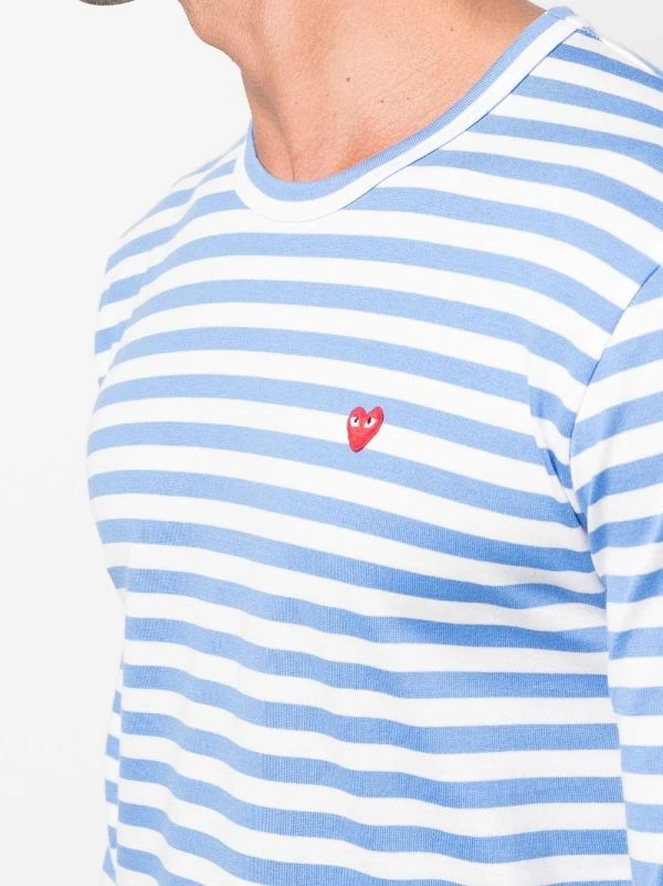( Nouvelle Collection ) Comme Des Garçons Play T-shirt à Logo Brodé BLUE/WHITE 7 ( Nouvelle Collection ) Comme Des Garçons Play T-shirt à Logo Brodé BLUE/WHITE – Image 5