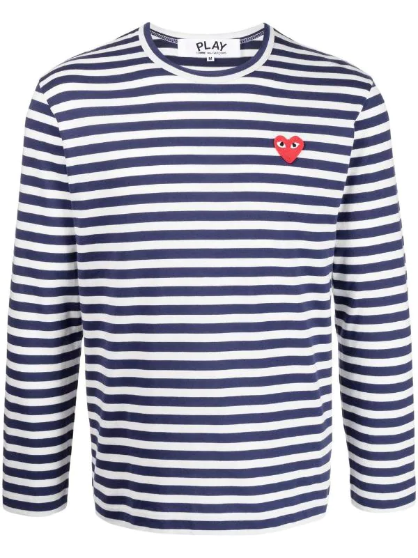 ( Nouvelle Collection ) Comme Des Garçons Play NAVY/WHITE T-shirt à Patch Cœur Homme 3 ( Nouvelle Collection ) Comme Des Garçons Play NAVY/WHITE T-shirt à Patch Cœur Homme