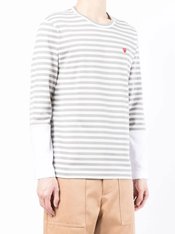 ( Nouvelle Collection ) Comme Des Garçons Play T-shirt à Patch Cœur GREY/WHITE 5 ( Nouvelle Collection ) Comme Des Garçons Play T-shirt à Patch Cœur GREY/WHITE – Image 3