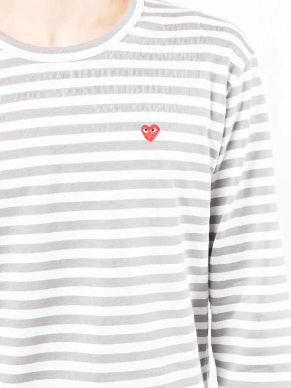 ( Nouvelle Collection ) Comme Des Garçons Play T-shirt à Patch Cœur GREY/WHITE 7 ( Nouvelle Collection ) Comme Des Garçons Play T-shirt à Patch Cœur GREY/WHITE – Image 5