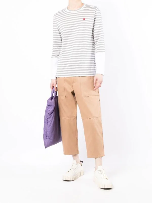 ( Nouvelle Collection ) Comme Des Garçons Play T-shirt à Patch Cœur GREY/WHITE 4 ( Nouvelle Collection ) Comme Des Garçons Play T-shirt à Patch Cœur GREY/WHITE – Image 2