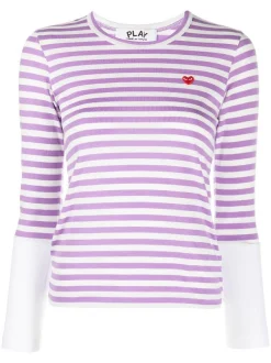 ( Nouvelle Collection ) Comme Des Garçons Play T-shirt En Coton à Patch Cœur PURPLE/WHITE