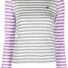 ( Nouvelle Collection ) Comme Des Garçons Play T-shirt En Coton à Patch Cœur GREY/PURPLE -Comme Des Garçons Play Soldes Boutique 18278519 39430239 600