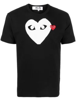 ( Nouvelle Collection ) Comme Des Garçons Play T-shirt En Coton à Cœurs 1 BLACK